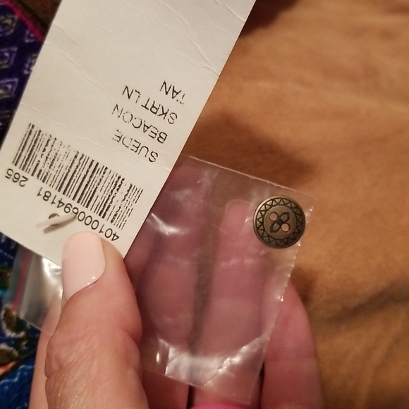 NWT Chico's Camel Suede Maxi Skirt s: 2 - Picture 7 of 12